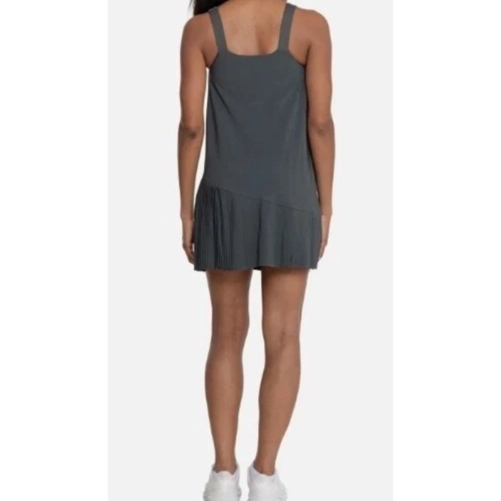 NWT Women's SPANX Yes, Pleats! Athletic Tennis Dress Green‎ Pine Stone SZ XL